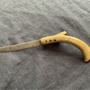 Vintage Curved Antler Handle Knife
